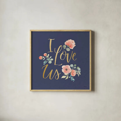 Blooming Delight VI Blue by Jenaya Jackson. Shown in a natural wood glass frame for a timeless modern aesthetic. Available as an archival giclee rolled canvas, fine art paper, or poster print. SKU 47624a.