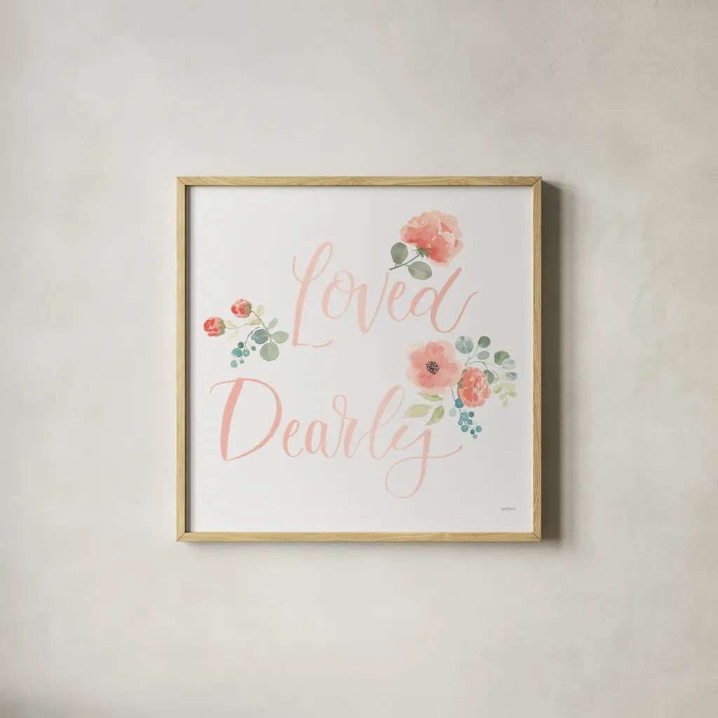 Blooming Delight VI Blush Loved by Jenaya Jackson. Shown in a natural wood glass frame for a timeless modern aesthetic. Available as an archival giclee rolled canvas, fine art paper, or poster print. SKU 66526a.