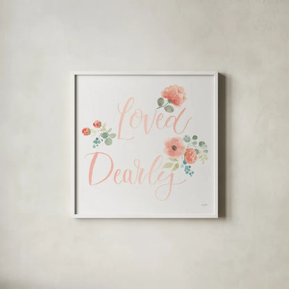 Blooming Delight VI Blush Loved by Jenaya Jackson. Shown in a crisp white glass frame for a clean and minimalist style. Available as an archival giclee rolled canvas, fine art paper, or poster print. SKU 66526a.