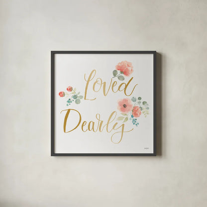 Blooming Delight VI White Loved by Jenaya Jackson. Shown in a sleek black glass frame for a contemporary gallery look. Available as an archival giclee rolled canvas, fine art paper, or poster print. SKU 52509a.