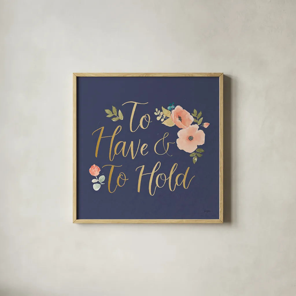 Blooming Delight VII Blue by Jenaya Jackson. Shown in a natural wood glass frame for a timeless modern aesthetic. Available as an archival giclee rolled canvas, fine art paper, or poster print. SKU 47625a.