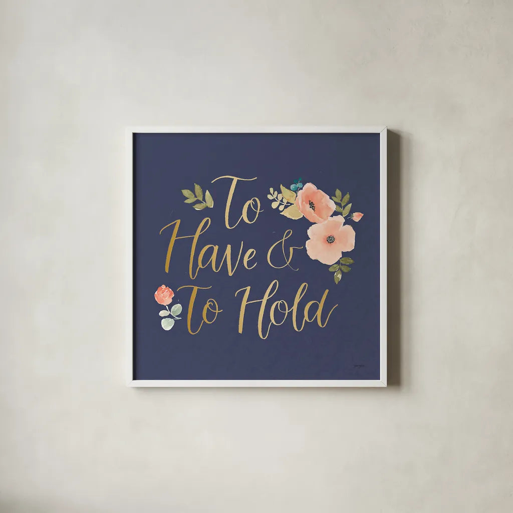 Blooming Delight VII Blue by Jenaya Jackson. Shown in a crisp white glass frame for a clean and minimalist style. Available as an archival giclee rolled canvas, fine art paper, or poster print. SKU 47625a.