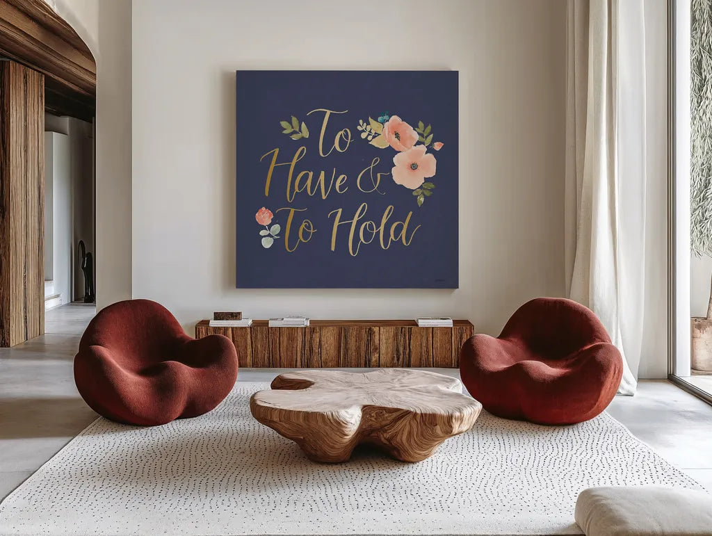 Blooming Delight VII Blue by Jenaya Jackson. Shown as extra-large giant wall art in a modern living room. Available as an archival giclee rolled canvas, fine art paper, or poster print. SKU 47625a.