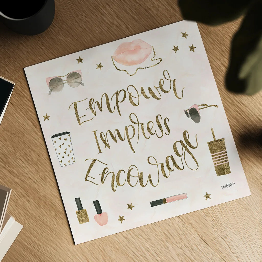 Boss Ladies V Pink by Jenaya Jackson. Shown as a detailed flat fine art print, highlighting archival giclee quality. Available as an archival giclee rolled canvas, fine art paper, or poster print. SKU 42760a.