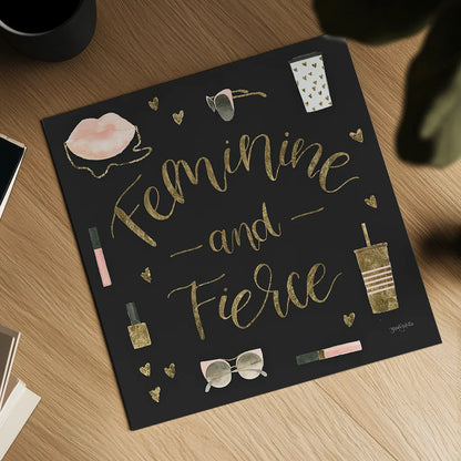 Boss Ladies VI Black by Jenaya Jackson. Shown as a detailed flat fine art print, highlighting archival giclee quality. Available as an archival giclee rolled canvas, fine art paper, or poster print. SKU 42767a.