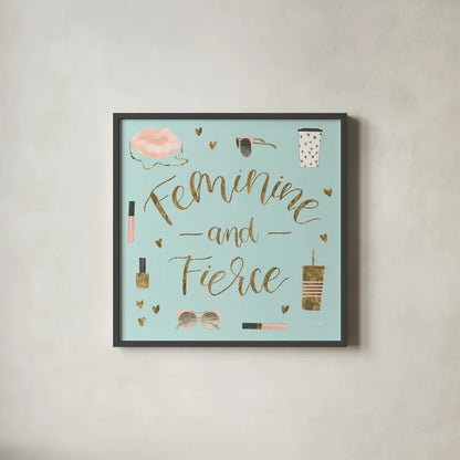 Boss Ladies VI Mint by Jenaya Jackson. Shown in a sleek black glass frame for a contemporary gallery look. Available as an archival giclee rolled canvas, fine art paper, or poster print. SKU 42899a.