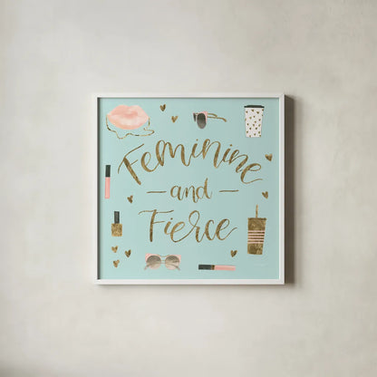 Boss Ladies VI Mint by Jenaya Jackson. Shown in a crisp white glass frame for a clean and minimalist style. Available as an archival giclee rolled canvas, fine art paper, or poster print. SKU 42899a.