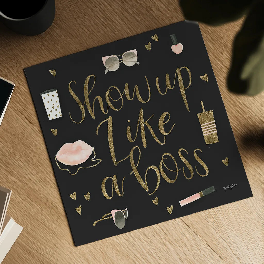 Boss Ladies VII Black by Jenaya Jackson. Shown as a detailed flat fine art print, highlighting archival giclee quality. Available as an archival giclee rolled canvas, fine art paper, or poster print. SKU 42768a.