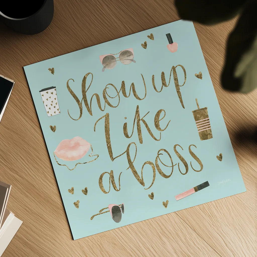 Boss Ladies VII Mint by Jenaya Jackson. Shown as a detailed flat fine art print, highlighting archival giclee quality. Available as an archival giclee rolled canvas, fine art paper, or poster print. SKU 42900a.