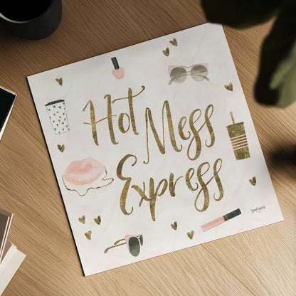 Boss Ladies VII Pink Hot Mess by Jenaya Jackson. Shown as a detailed flat fine art print, highlighting archival giclee quality. Available as an archival giclee rolled canvas, fine art paper, or poster print. SKU 61254a.