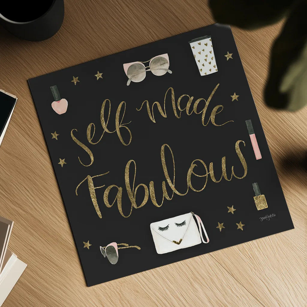 Boss Ladies VIII Black by Jenaya Jackson. Shown as a detailed flat fine art print, highlighting archival giclee quality. Available as an archival giclee rolled canvas, fine art paper, or poster print. SKU 42769a.