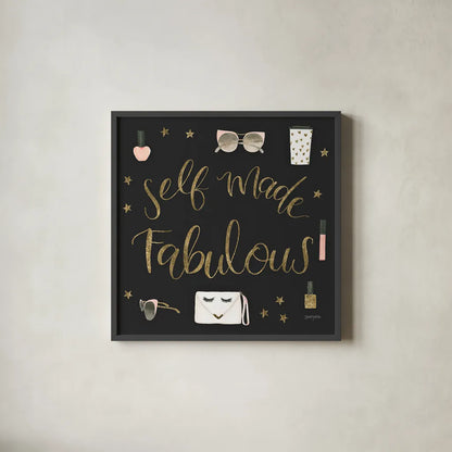 Boss Ladies VIII Black by Jenaya Jackson. Shown in a sleek black glass frame for a contemporary gallery look. Available as an archival giclee rolled canvas, fine art paper, or poster print. SKU 42769a.