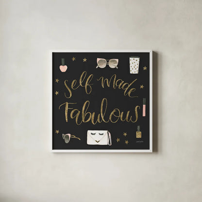 Boss Ladies VIII Black by Jenaya Jackson. Shown in a crisp white glass frame for a clean and minimalist style. Available as an archival giclee rolled canvas, fine art paper, or poster print. SKU 42769a.