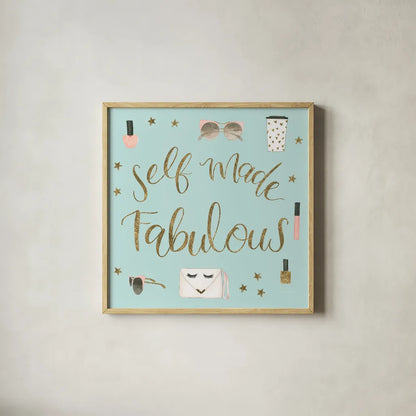 Boss Ladies VIII Mint by Jenaya Jackson. Shown in a natural wood glass frame for a timeless modern aesthetic. Available as an archival giclee rolled canvas, fine art paper, or poster print. SKU 42901a.