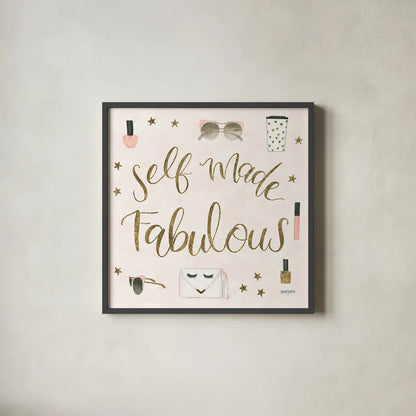 Boss Ladies VIII Pink by Jenaya Jackson. Shown in a sleek black glass frame for a contemporary gallery look. Available as an archival giclee rolled canvas, fine art paper, or poster print. SKU 42763a.