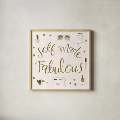 Boss Ladies VIII Pink by Jenaya Jackson. Shown in a natural wood glass frame for a timeless modern aesthetic. Available as an archival giclee rolled canvas, fine art paper, or poster print. SKU 42763a.