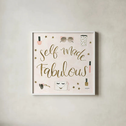 Boss Ladies VIII Pink by Jenaya Jackson. Shown in a crisp white glass frame for a clean and minimalist style. Available as an archival giclee rolled canvas, fine art paper, or poster print. SKU 42763a.