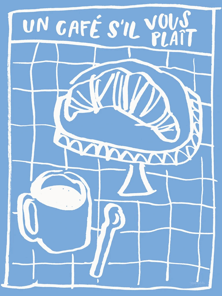 Breakfast Doodles IV Blue by Jenaya Jackson