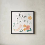 Chase Dreams I by Jenaya Jackson. Shown in a sleek black glass frame for a contemporary gallery look. Available as an archival giclee rolled canvas, fine art paper, or poster print. SKU 56186a.