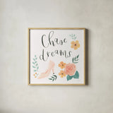 Chase Dreams I by Jenaya Jackson. Shown in a natural wood glass frame for a timeless modern aesthetic. Available as an archival giclee rolled canvas, fine art paper, or poster print. SKU 56186a.