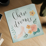 Chase Dreams I Green by Jenaya Jackson. Shown as a detailed flat fine art print, highlighting archival giclee quality. Available as an archival giclee rolled canvas, fine art paper, or poster print. SKU 56190a.