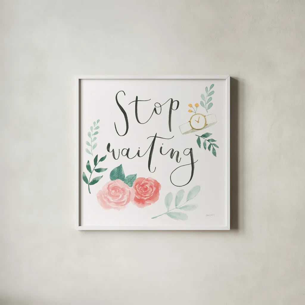 Chase Dreams II by Jenaya Jackson. Shown in a crisp white glass frame for a clean and minimalist style. Available as an archival giclee rolled canvas, fine art paper, or poster print. SKU 56187a.