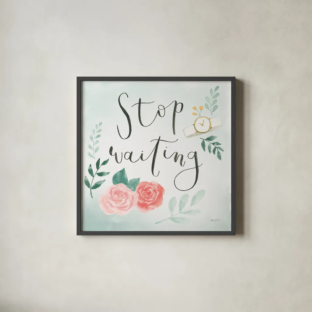 Chase Dreams II Green by Jenaya Jackson. Shown in a sleek black glass frame for a contemporary gallery look. Available as an archival giclee rolled canvas, fine art paper, or poster print. SKU 56191a.