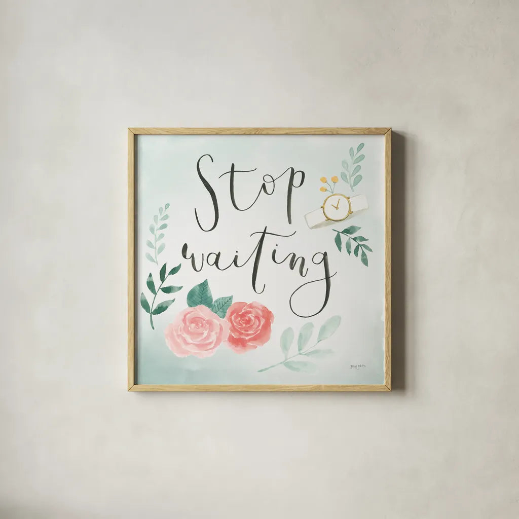 Chase Dreams II Green by Jenaya Jackson. Shown in a natural wood glass frame for a timeless modern aesthetic. Available as an archival giclee rolled canvas, fine art paper, or poster print. SKU 56191a.