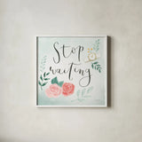 Chase Dreams II Green by Jenaya Jackson. Shown in a crisp white glass frame for a clean and minimalist style. Available as an archival giclee rolled canvas, fine art paper, or poster print. SKU 56191a.