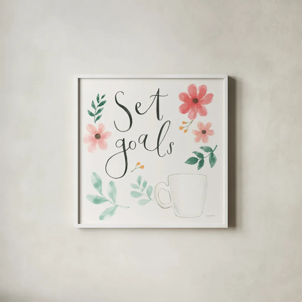 Chase Dreams III by Jenaya Jackson. Shown in a crisp white glass frame for a clean and minimalist style. Available as an archival giclee rolled canvas, fine art paper, or poster print. SKU 56188a.