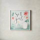 Chase Dreams III Green by Jenaya Jackson. Shown in a crisp white glass frame for a clean and minimalist style. Available as an archival giclee rolled canvas, fine art paper, or poster print. SKU 56192a.