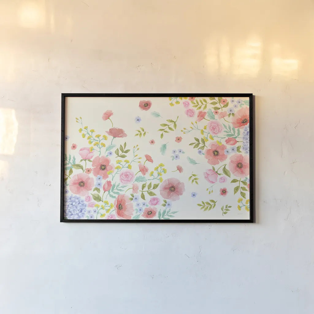 Cottage Nostalgia I by Jenaya Jackson. shown as a paper print in a black flame. Available as a archival giclee rolled canvas, fine art paper, or poster print. SKU 68530i.