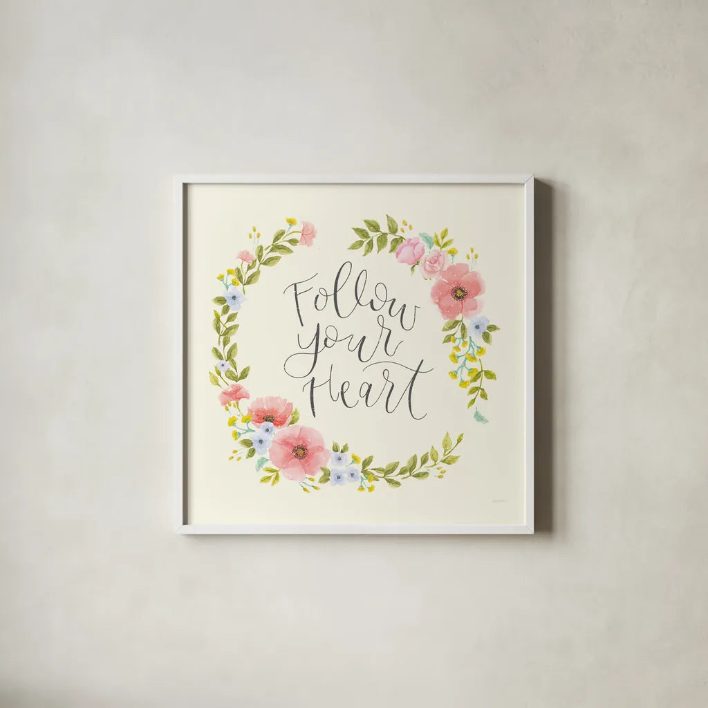 Cottage Nostalgia II by Jenaya Jackson. Shown in a crisp white glass frame for a clean and minimalist style. Available as an archival giclee rolled canvas, fine art paper, or poster print. SKU 68531a.