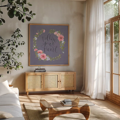 Cottage Nostalgia II by Jenaya Jackson. Shown in a natural wood frame in a cozy modern living room. Available as an archival giclee rolled canvas, fine art paper, or poster print. SKU 71475a.