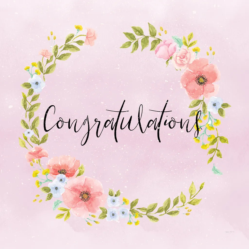 Cottage Nostalgia II Congratulations by Jenaya Jackson. SKU 78020a. Archival Giclee Fine art print for wall decor.