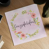 Cottage Nostalgia II Congratulations by Jenaya Jackson. Shown as a detailed flat fine art print, highlighting archival giclee quality. Available as an archival giclee rolled canvas, fine art paper, or poster print. SKU 78020a.