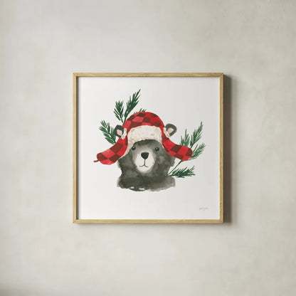 Critter Greetings V by Jenaya Jackson. Shown in a natural wood glass frame for a timeless modern aesthetic. Available as an archival giclee rolled canvas, fine art paper, or poster print. SKU 83577a.