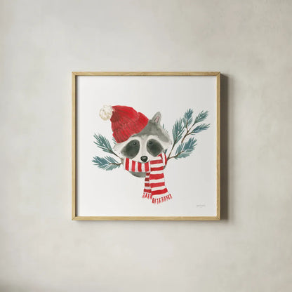 Critter Greetings VII by Jenaya Jackson. Shown in a natural wood glass frame for a timeless modern aesthetic. Available as an archival giclee rolled canvas, fine art paper, or poster print. SKU 83579a.