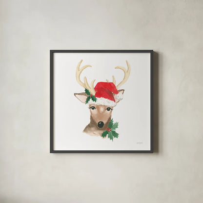 Critter Greetings VIII by Jenaya Jackson. Shown in a sleek black glass frame for a contemporary gallery look. Available as an archival giclee rolled canvas, fine art paper, or poster print. SKU 83580a.