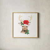 Critter Greetings VIII by Jenaya Jackson. Shown in a natural wood glass frame for a timeless modern aesthetic. Available as an archival giclee rolled canvas, fine art paper, or poster print. SKU 83580a.