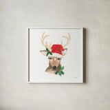 Critter Greetings VIII by Jenaya Jackson. Shown in a crisp white glass frame for a clean and minimalist style. Available as an archival giclee rolled canvas, fine art paper, or poster print. SKU 83580a.
