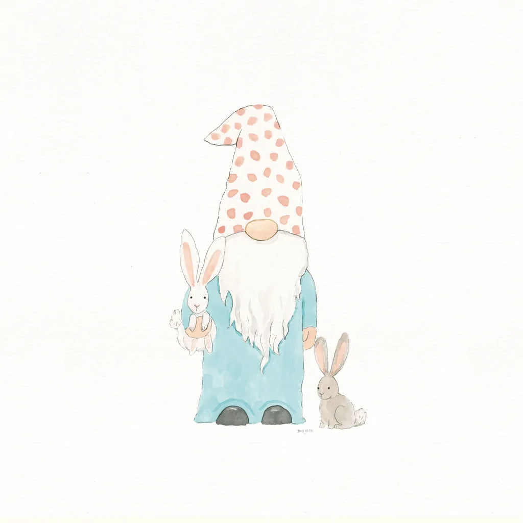 Easter Gnomes I by Jenaya Jackson. SKU 73262a. Archival Giclee Fine art print for wall decor.