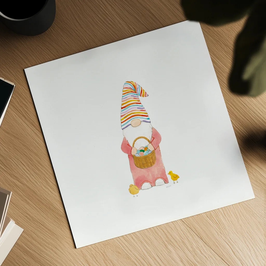 Easter Gnomes II Bright by Jenaya Jackson. Shown as a detailed flat fine art print, highlighting archival giclee quality. Available as an archival giclee rolled canvas, fine art paper, or poster print. SKU 75759a.