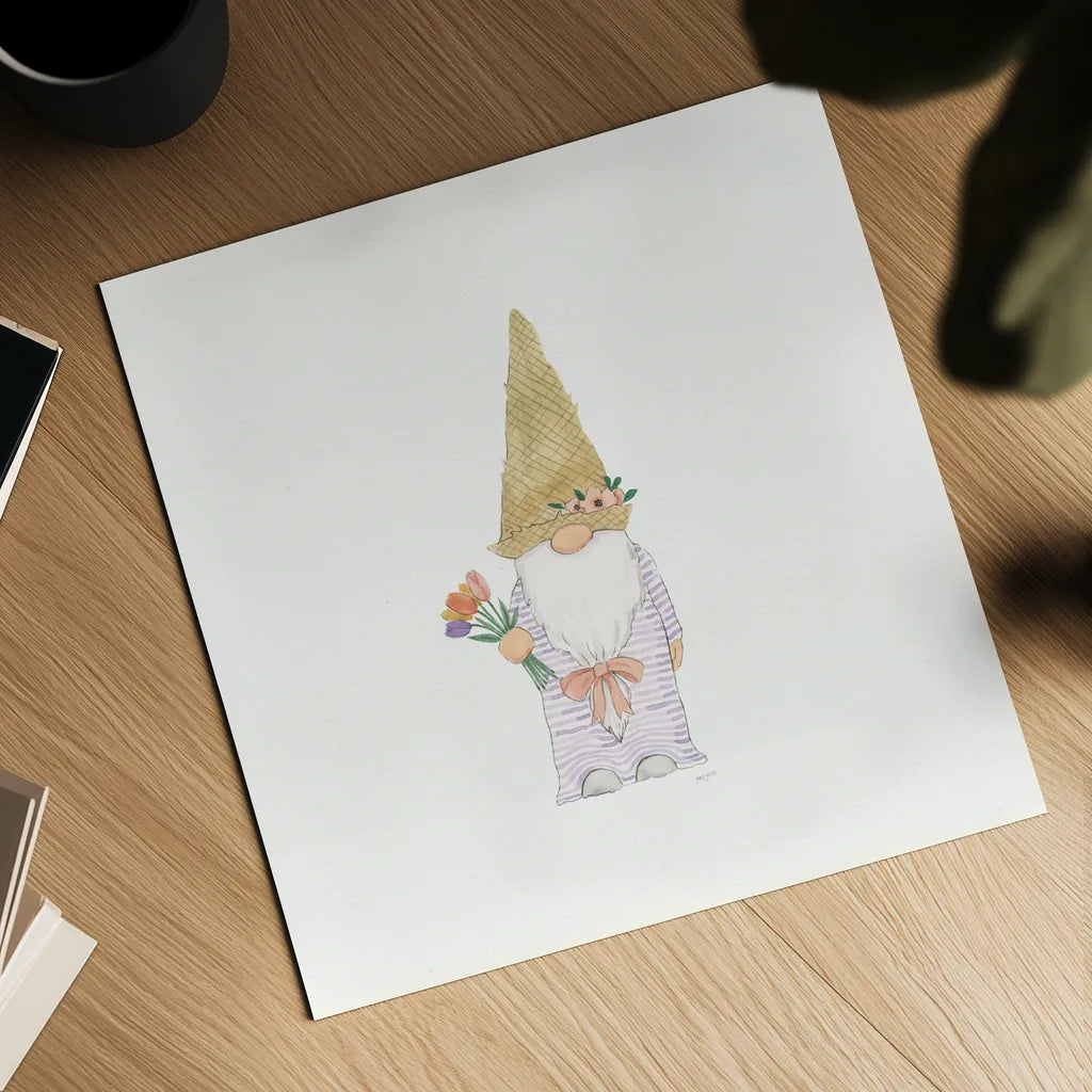 Easter Gnomes III by Jenaya Jackson. Shown as a detailed flat fine art print, highlighting archival giclee quality. Available as an archival giclee rolled canvas, fine art paper, or poster print. SKU 73264a.