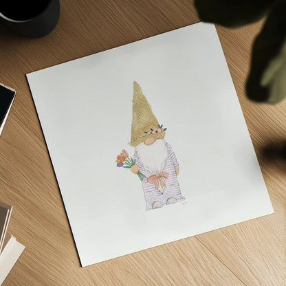 Easter Gnomes III by Jenaya Jackson. Shown as a detailed flat fine art print, highlighting archival giclee quality. Available as an archival giclee rolled canvas, fine art paper, or poster print. SKU 73264a.