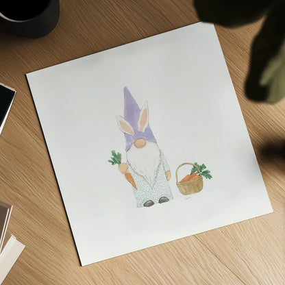 Easter Gnomes IV by Jenaya Jackson. Shown as a detailed flat fine art print, highlighting archival giclee quality. Available as an archival giclee rolled canvas, fine art paper, or poster print. SKU 73265a.