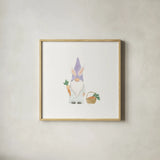 Easter Gnomes IV by Jenaya Jackson. Shown in a natural wood glass frame for a timeless modern aesthetic. Available as an archival giclee rolled canvas, fine art paper, or poster print. SKU 73265a.