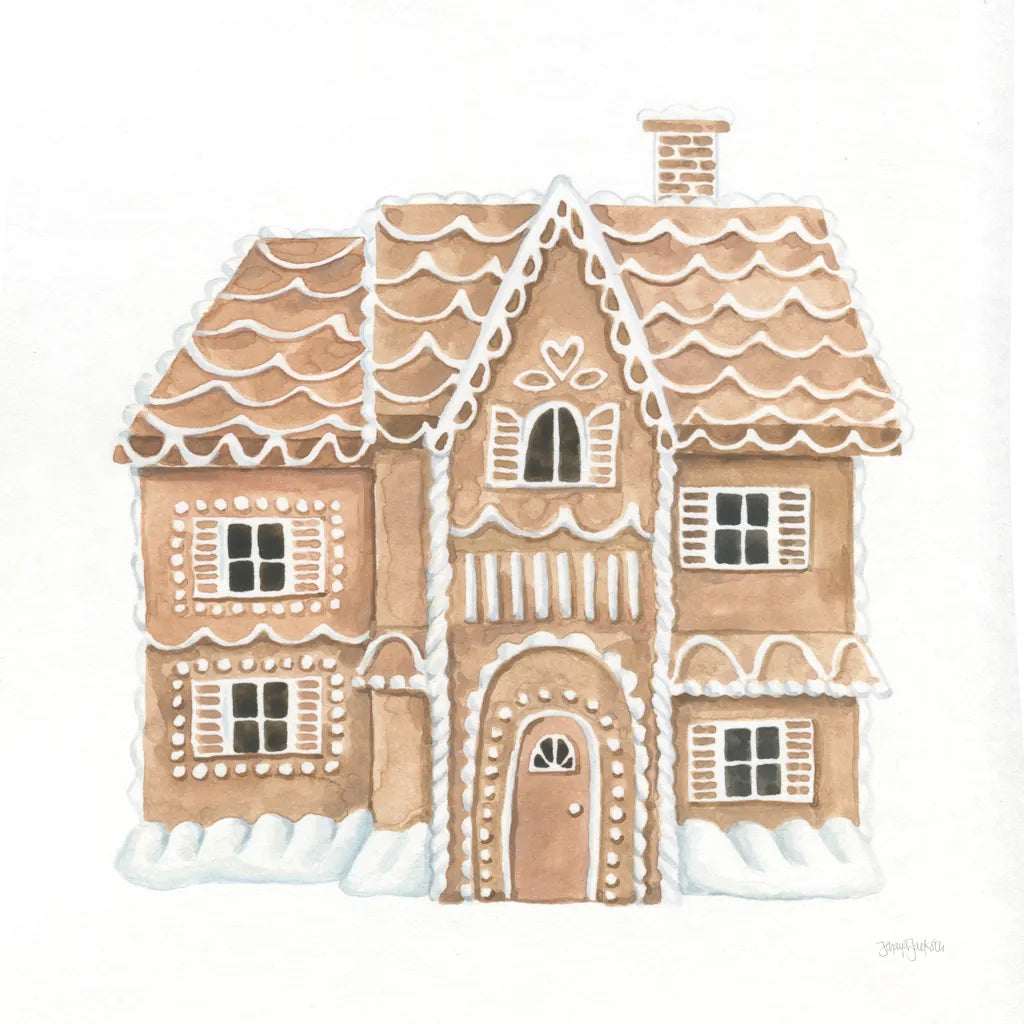 Gingerbread  Dream House I by Jenaya Jackson. SKU 100006a. Archival Giclee Fine art print for wall decor.