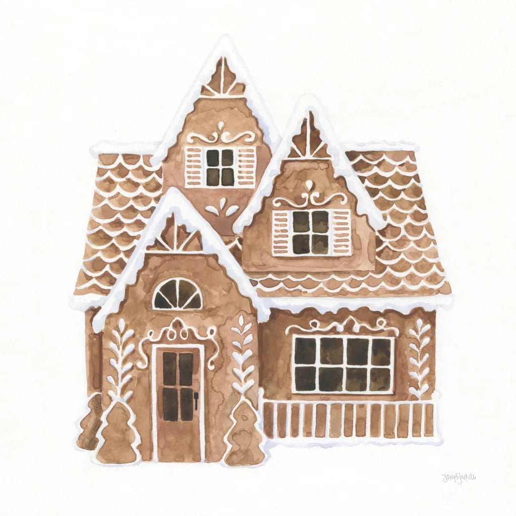 Gingerbread  Dream House II by Jenaya Jackson. SKU 100007a. Archival Giclee Fine art print for wall decor.