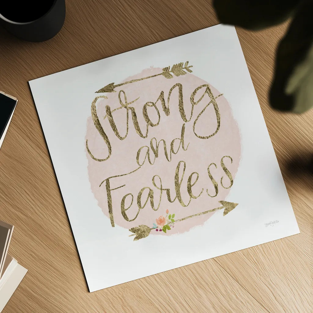 Girl Power I Strong and Fearless Bright by Jenaya Jackson. Shown as a detailed flat fine art print, highlighting archival giclee quality. Available as an archival giclee rolled canvas, fine art paper, or poster print. SKU 42882a.